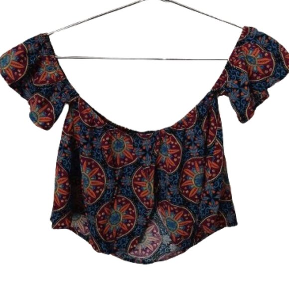 La Hearts Printed Crop Top Size Small - Picture 2 of 14